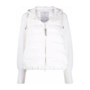 Witte Gewatteerde Jas met Trekkoord Capuchon Brunello Cucinelli , Whit...