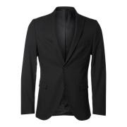 Zwarte knoopsluiting blazer voor heren Selected Homme , Black , Heren