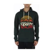 Bergprint Hoodie Groen Superdry , Green , Heren