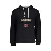 Zwarte Katoenen Hoodie met Applique Napapijri , Black , Heren