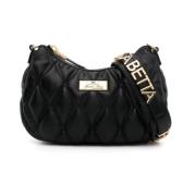 Zwarte Diamantquilted Top Handvat Tas Elisabetta Franchi , Black , Dam...