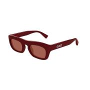 Burgundy Brown Zonnebril Gg1777S 002 Gucci , Red , Unisex