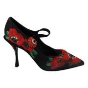 Zwart Rood Bloemen Mary Janes Pumps Dolce & Gabbana , Black , Dames