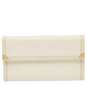 Pre-owned Leather wallets Louis Vuitton Vintage , White , Dames