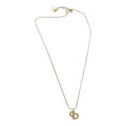 Pre-owned Metal necklaces Dior Vintage , Yellow , Dames