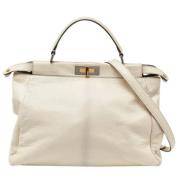 Pre-owned Leather handbags Fendi Vintage , White , Dames