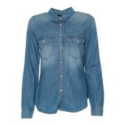 Western Style Denim Overhemd Juanita Le Temps Des Cerises , Blue , Dam...