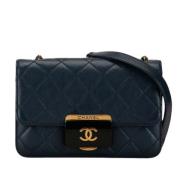 Pre-owned Leather chanel-bags Chanel Vintage , Blue , Dames