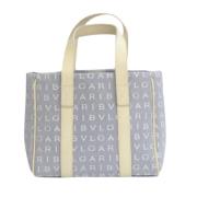 Pre-owned Canvas handbags Bvlgari Vintage , Blue , Dames