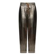 Gouden gecoate joggingbroek Mes Demoiselles , Brown , Dames