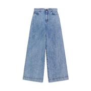 Retro-stijl Wijde Pijp Jeans Max Mara Weekend , Blue , Dames