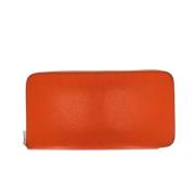 Pre-owned Leather wallets Hermès Vintage , Orange , Dames