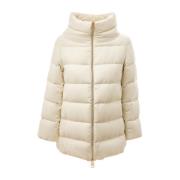 Gewatteerde Viscose Parka Herno , White , Dames