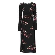 Zwarte Bloemenprint Viscose Jurk Mar De Margaritas , Black , Dames