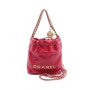 Pre-owned Leather chanel-bags Chanel Vintage , Red , Dames