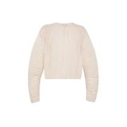 Geplooide lange mouwen boxy top Forte Forte , Beige , Dames