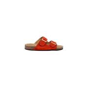 Python sandalen met gouden messing studs Claris Virot , Red , Dames