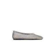 Zwarte platte ballerina schoenen met strass Forte Forte , Gray , Dames