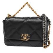 Pre-owned Leather chanel-bags Chanel Vintage , Black , Dames