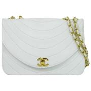 Pre-owned Leather chanel-bags Chanel Vintage , White , Dames