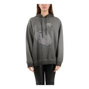 Hoodie met strass versiering Msgm , Gray , Dames