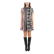 Tartan Wol Mini Jurk Msgm , Multicolor , Dames