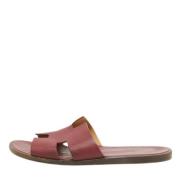 Pre-owned Leather sandals Hermès Vintage , Red , Heren