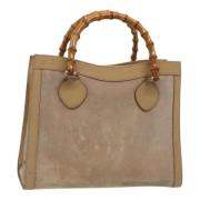 Pre-owned Suede handbags Gucci Vintage , Beige , Dames