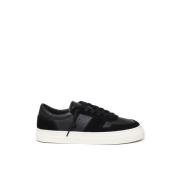 Zwarte Platte Vetersneakers Italië D.a.t.e. , Black , Heren