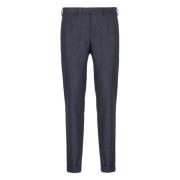 Blauwe Wollen Broek met Zakken PT Torino , Blue , Heren