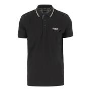 Logo Polo Shirt in Stretch Cotton Blend Hugo Boss , Black , Heren