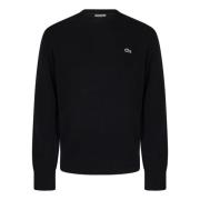 Klassieke Zwarte Ronde Hals Sweater Aw24 Lacoste , Black , Heren