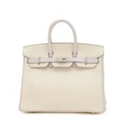 Pre-owned Leather handbags Hermès Vintage , White , Dames