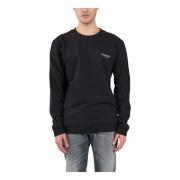 Katoenen sweatshirt met reliëf vooraan logo Dondup , Black , Heren