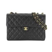 Pre-owned Leather chanel-bags Chanel Vintage , Black , Dames