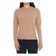 Gezellige Ronde hals Pullover Pennyblack , Brown , Dames