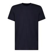 Blauw Katoenen T-shirt met Ronde Kraag Fay , Blue , Heren