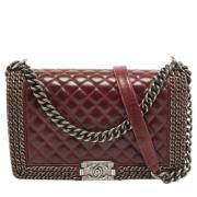 Pre-owned Leather chanel-bags Chanel Vintage , Red , Dames