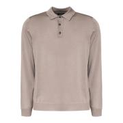 Gebreide wol polo lange mouw beige Zanone , Beige , Heren