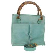 Pre-owned Suede gucci-bags Gucci Vintage , Blue , Dames