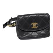 Pre-owned Leather crossbody-bags Chanel Vintage , Black , Dames