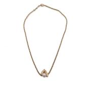 Pre-owned Metal necklaces Dior Vintage , Yellow , Dames