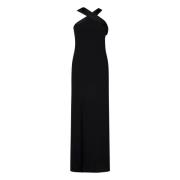 Zwarte Gekruiste Halslijn Jurk Aw24 Max Mara , Black , Dames