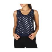 Blauw gestippelde tanktop Emporio Armani , Blue , Dames