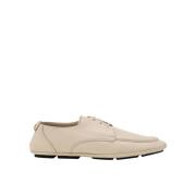 Leren veterschoenen met logo Dolce & Gabbana , Beige , Heren