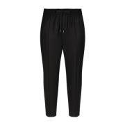 Zwarte Wol Logo Patch Broek Dolce & Gabbana , Black , Heren