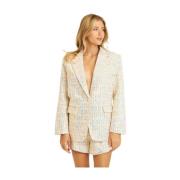 Paillet geruite blazer Alma EN Pena , Yellow , Dames