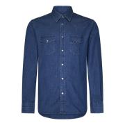 Blauw Denim Shirt met Tailored Fit Tom Ford , Blue , Heren