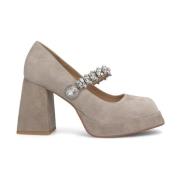 Schoenen met hoge hak en strass knoop Alma EN Pena , Beige , Dames