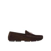 Logo Loafers in Suède Leer Dolce & Gabbana , Brown , Heren